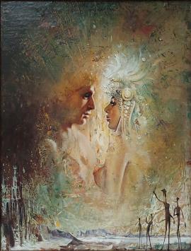 Kunstwerk op paneel van Roger Van Belleghem