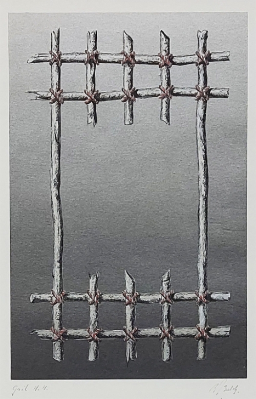 Roger Van Bulck met een potloodtekening