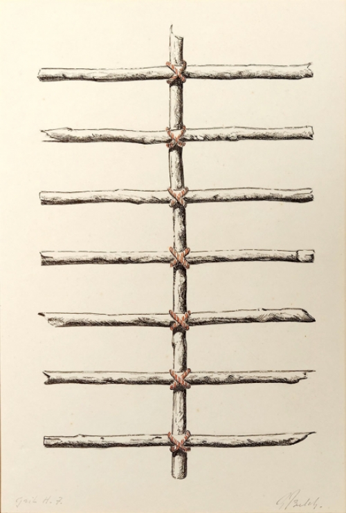 Roger Van Bulck met een potloodtekening