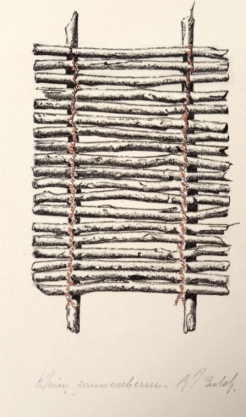 Roger Van Bulck met een potloodtekening