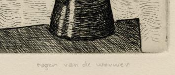 Roger Van De Wouwer, ets met olifant en naaimachine