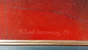 De zwart rode abstractie van de leven 1985