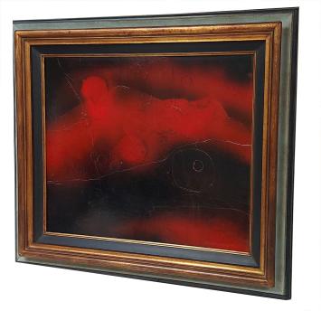 De zwart rode abstractie van de leven 1985