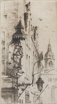 Romain Malfliet met een ets van Sudermanstraat