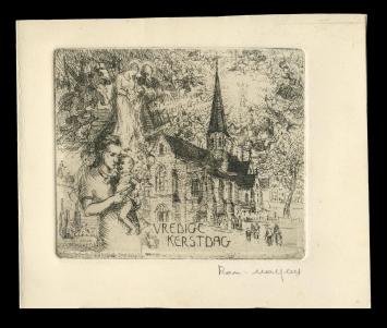 Vredig kerstdag, ets van Romain Malfliet kopen