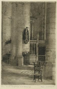 Belgische etser R. Malfliet met een ets