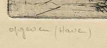 Etsen van de Belgische etser en tekenaar Romain Malfliet