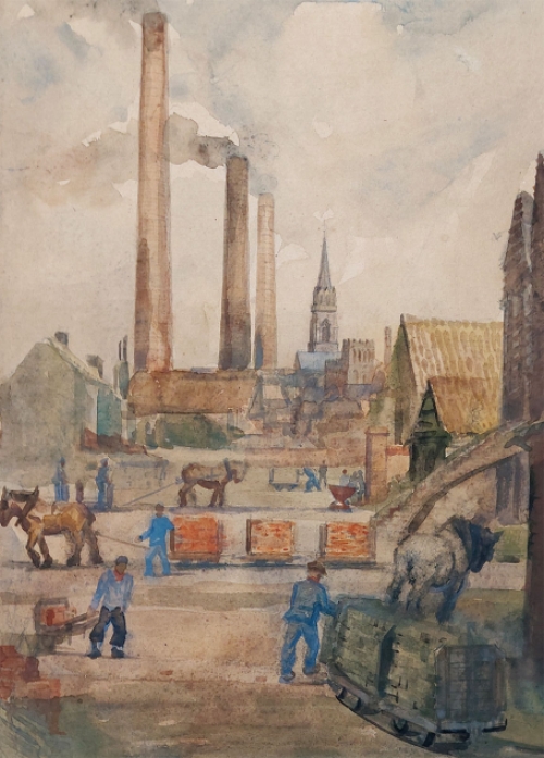 Romain Malfliet met een schilderijtje