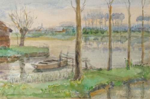 Romain Malfliet met een kleine aquarel