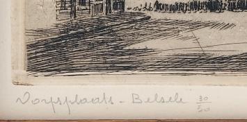 Romain Malfliet met een ets van Belsele