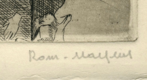 Romain Malfliet met een kleine ets als Nieuwjaarswens