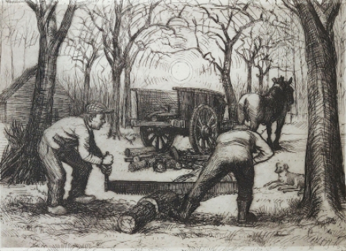 Romain Malfliet met een ets van Boomzagers