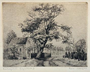 Belgische etser R. Malfliet met een ets