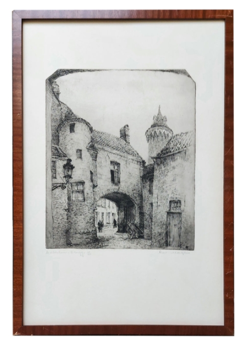 Gesigneerde ets van Romain Malfliet kopen