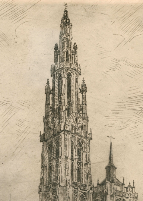 Een ets van Malfliet, een Antwerpse etser