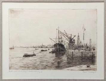 Belgische etser R. Malfliet met een ets