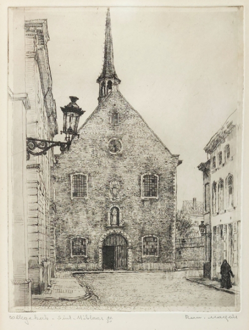 Genummerde en gesigneerde  ets van Malfliet kopen