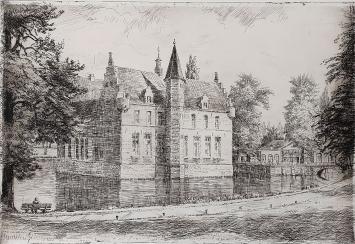 Romain Malfliet met een ets van Beveren