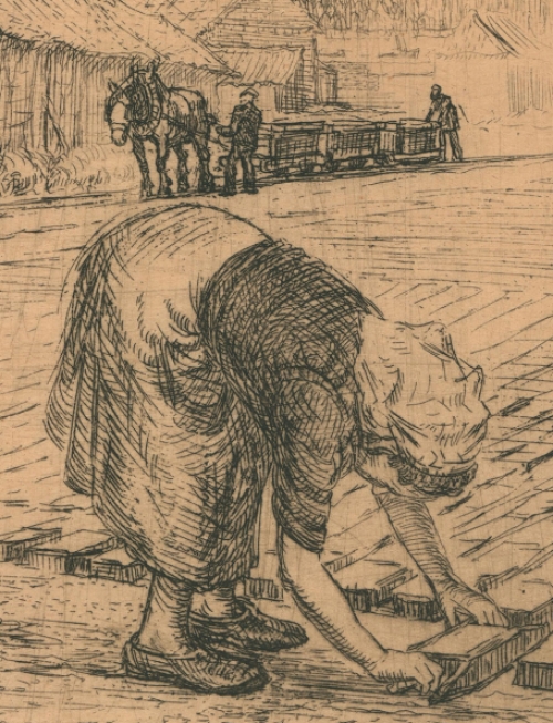 Romain Malfliet met een ets van Boom