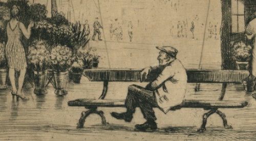 Romain Malfliet met een ets