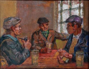 De kaartspelers geschilderd door R. Malfliet