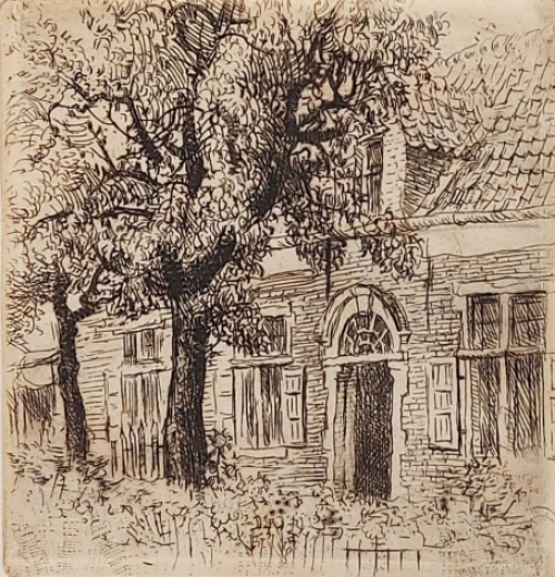 Romain Malfliet met een ets van een Perelaar