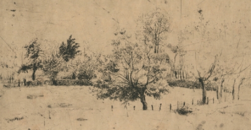 Romain Malfliet met een ets, droge naald