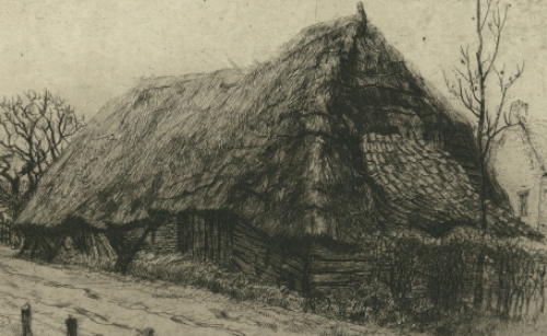 Romain Malfliet met een ets van Hamme