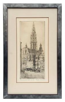 Gesigneerde ets van Romain Malfliet kopen