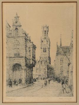 Belgische etser R. Malfliet met een ets