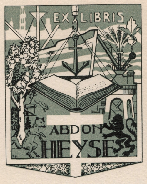 Romain Malfliet met een ex libris