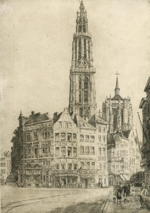 Gesigneerde ets van Malfliet kopen