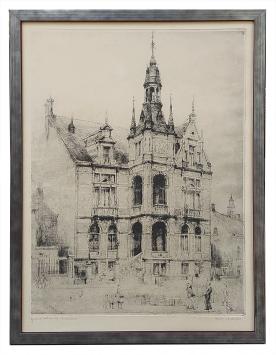 Grote gesigneerde ets van Romain Malfliet