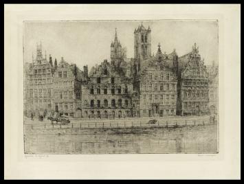 Grote gesigneerde ets van Romain Malfliet kopen