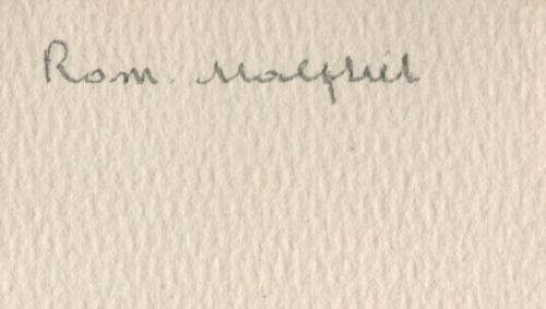 Romain Malfliet met een aquarel met een vogel