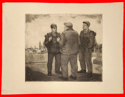 Grote gesigneerde ets van Romain Malfliet kopen