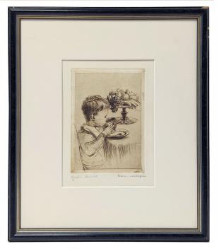 Kleine gesigneerde ets van Romain Malfliet kopen