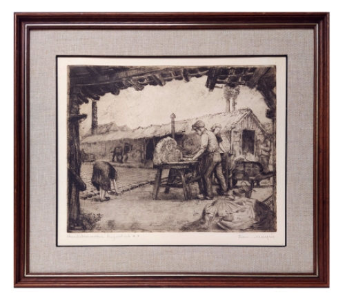 Gesigneerde ets van Romain Malfliet kopen