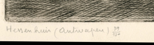 Romain Malfliet met een ets Hessenhuis