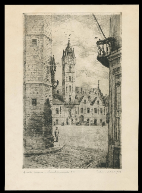 Gesigneerde ets van Romain Malfliet kopen