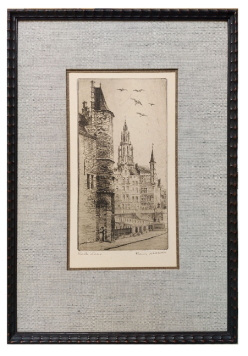 Gesigneerde ets van Romain Malfliet kopen