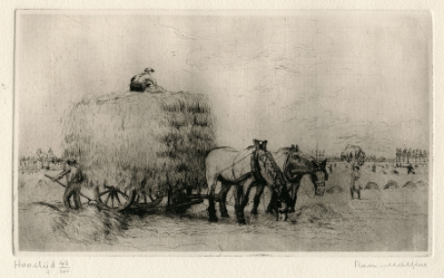 Belgische etser Romain Malfliet met een grote ets