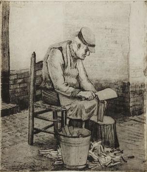 Romain Malfliet met een ets van Waasmunster