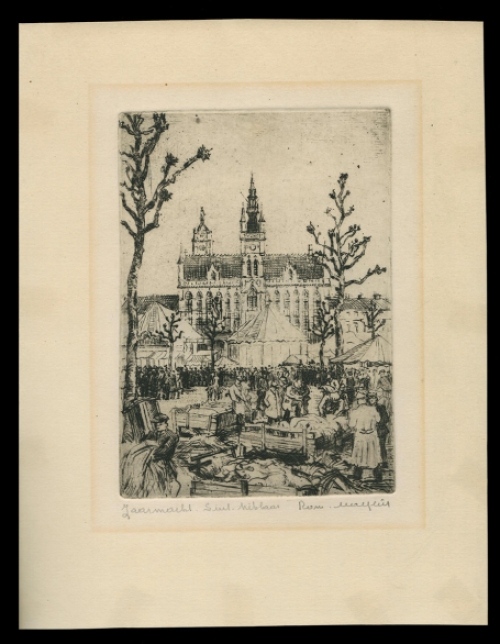 Gesigneerde ets van Romain Malfliet