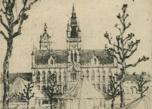 Romain Malfliet met een kleine ets