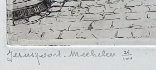 Ets van een stadsgezicht van Mechelen van Romain Malfliet kopen