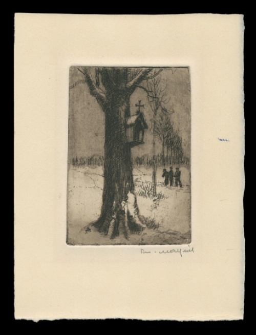 Kleien religieuze ets van de etser Romain Malfliet kopen