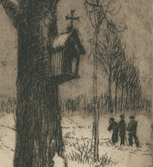 Romain Malfliet met een kleine ets