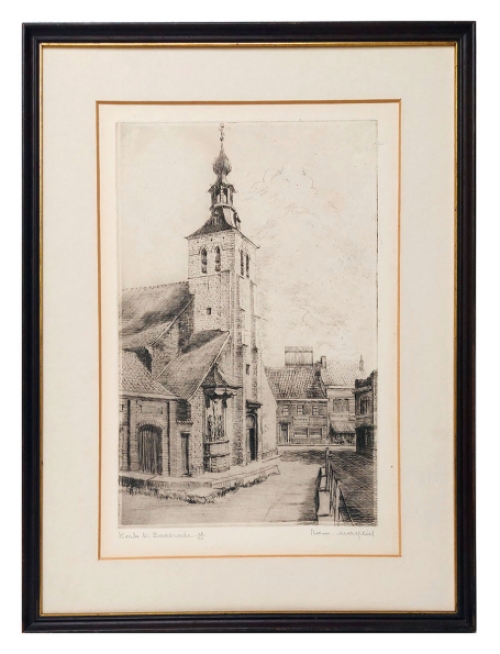 Gesigneerde ets van Romain Malfliet kopen