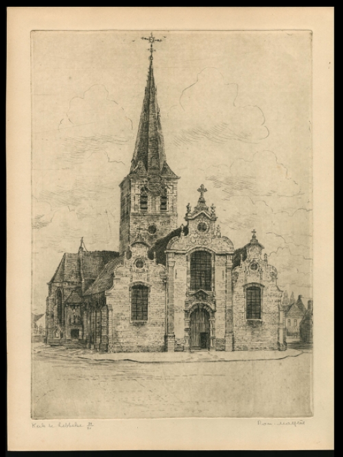 Gesigneerde ets van Romain Malfliet kopen